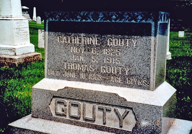 Thomas Gouty & Catherine Gouty tombstone 