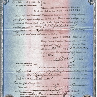 Gottfried Lorenz Hannah Lehman marriage license p1 
