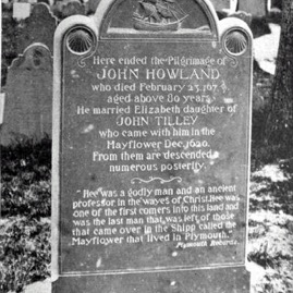 John Howland tombstone Plymouth MA 