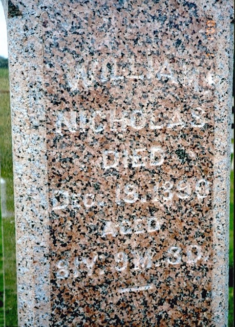 William Nicholas tombstone 