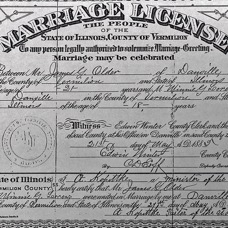 James G Older Wilhelmina F Lorenz marriage license p1 