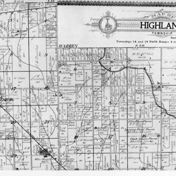 Highland Township IN map 