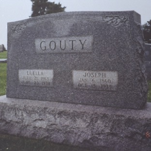 Joseph P Gouty Mary Luella Hartman tombstone 