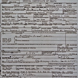 death certificate Mavis L Gouty 