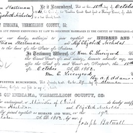 William Hartman marriage license 