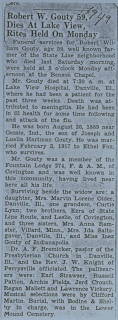 Robert W Gouty newspaper death 