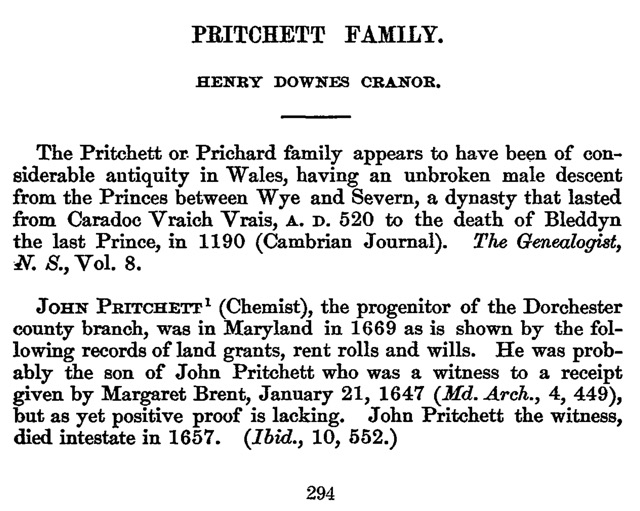 Pritchett Family page 294 