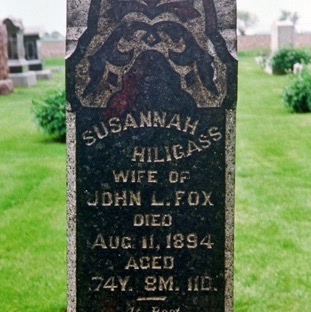 Susannah Hiligass tombstone