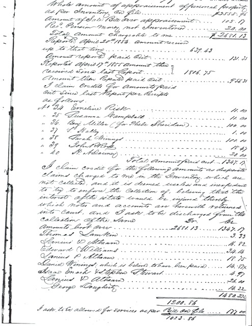 Rbt Ricketts Estate papers 2 bottom 