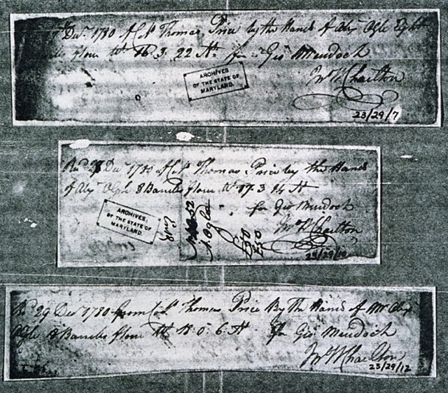 Alexander Ogle American Revolution receipts 