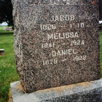 Jacob Ricketts & Melissa Jane Barnard Ricketts tombstone 