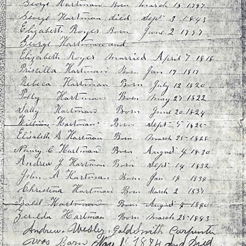 Hartmann Family Note passed down date not known .jpg
