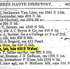 1896 Terre Haute City Directory Llewellyn 
