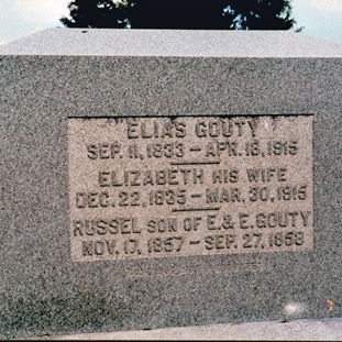 Elias Gouty tombstone 