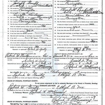 Ethel B Fox Robert W Gouty marriage license p2 