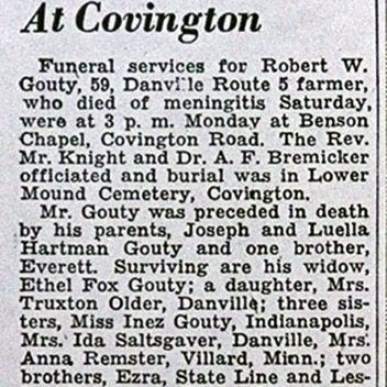 Robert W Gouty funeral 
