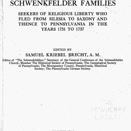 Schwenkfelder Families cover page   .jpg