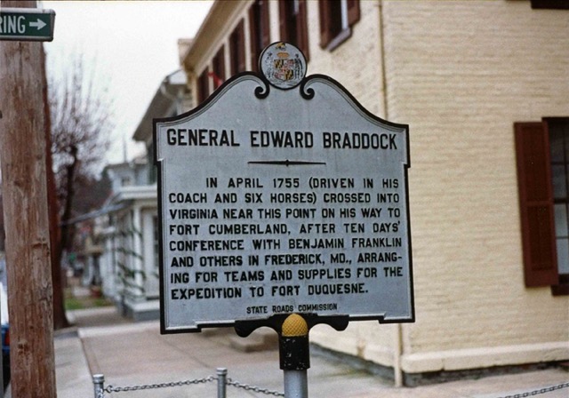 Sharpsburg Maryland Braddock sign 
