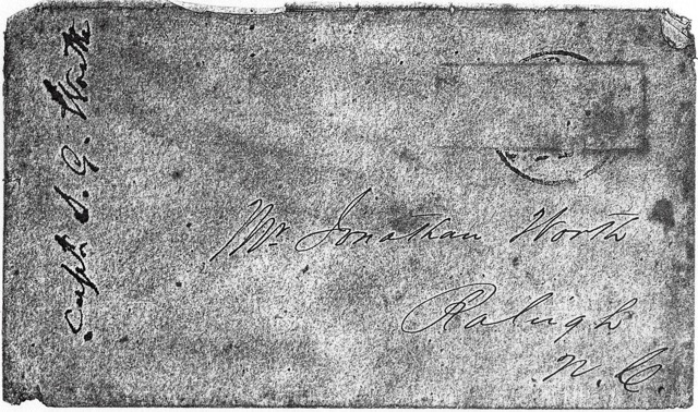Shubal Gardner Worth to Jonthn Worth 1862 letter envelope .jpg